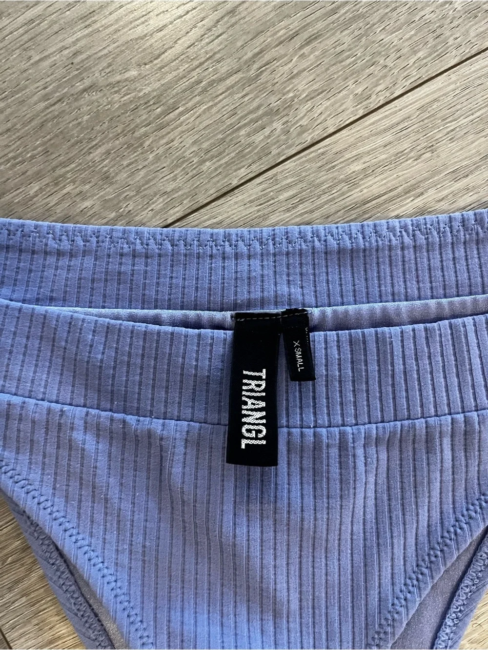 triangl swimwear Ribbed Bikini Bottom in Lavender Blue